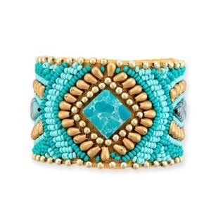 Myra Bag Savannah Worlds Beaded Cuff Bracelet